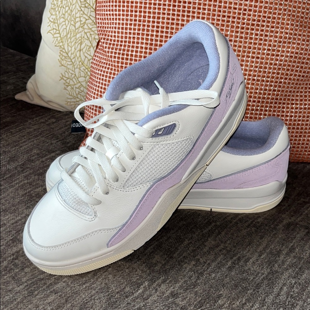 Women's White and Purple Sneakers